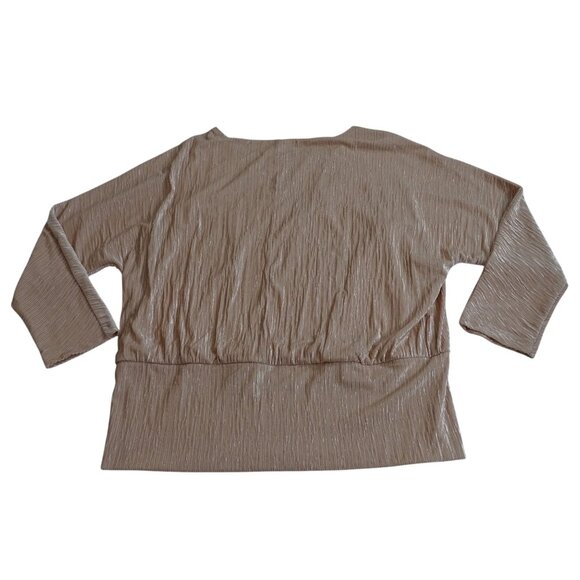 Chicos Velvet Crinkle Banded Blouson Top Rose Smoke Women Size 2 US Size L NEW - Picture 3 of 11